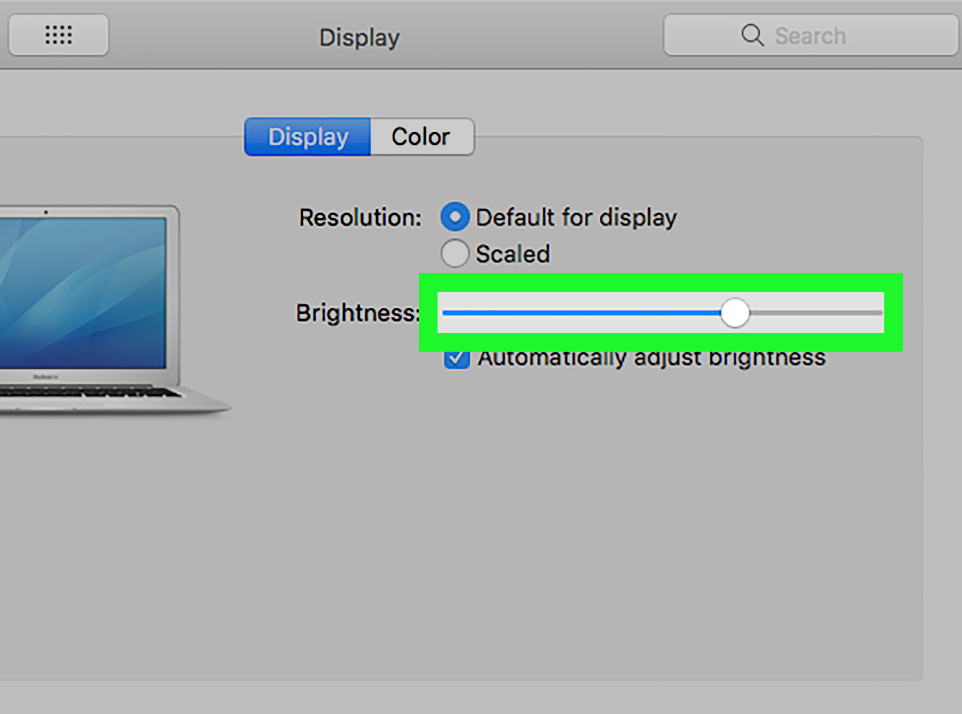 adjust brightness on mac